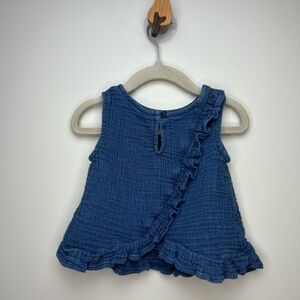 Blue Ruffled Baby GAP Top